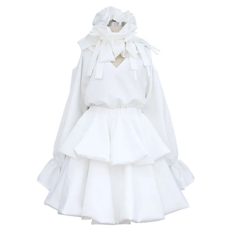 Anime Alien Stage Young Sua Cosplay Costume White Childhood Dress Gown Princess Lolita Clothes for Girls Theme Party