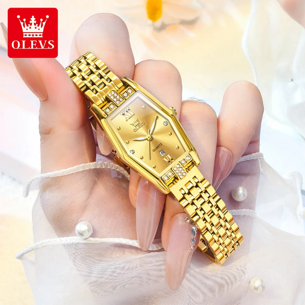 OLEVS 3699 Woman Quartz Watch Simple Luxury Calendar Watch For Women Luminous Waterproof Elegant Ladies Hand Clock Steel Strap