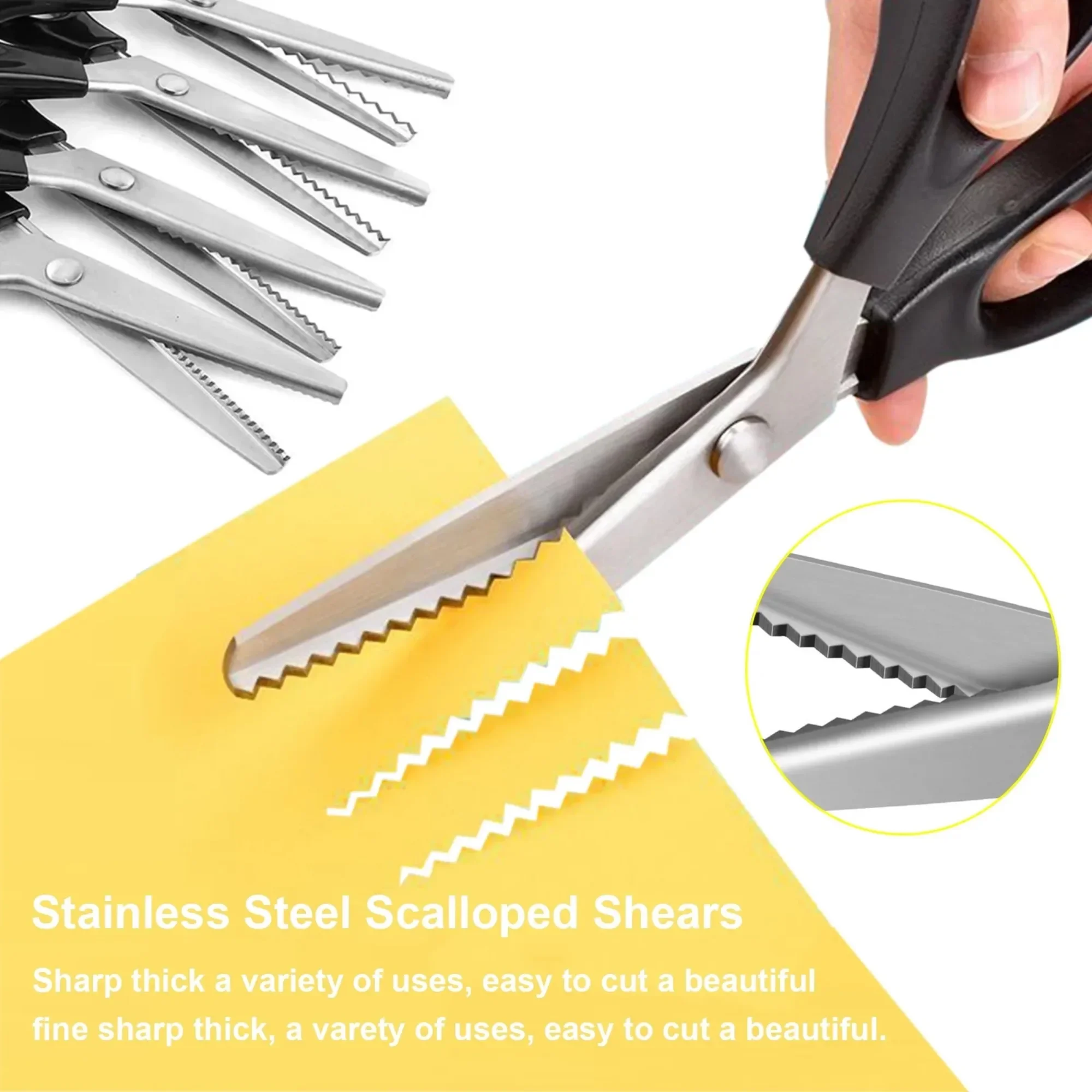 9 Inch Pinking Shears for Fabric, Triangle Zig Zag Scissors, Ergonomic Grips, Ultra-Sharp, Professional Peaking Shears for Sewin