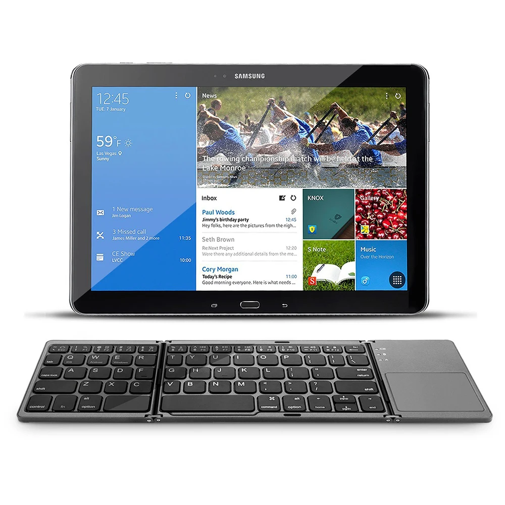 Imagem -05 - Beyour-teclado Bluetooth sem Fio com Touchpad Teclado Portátil Magnético Dobrável Triplo Windows Android Ios Ipad Telefone