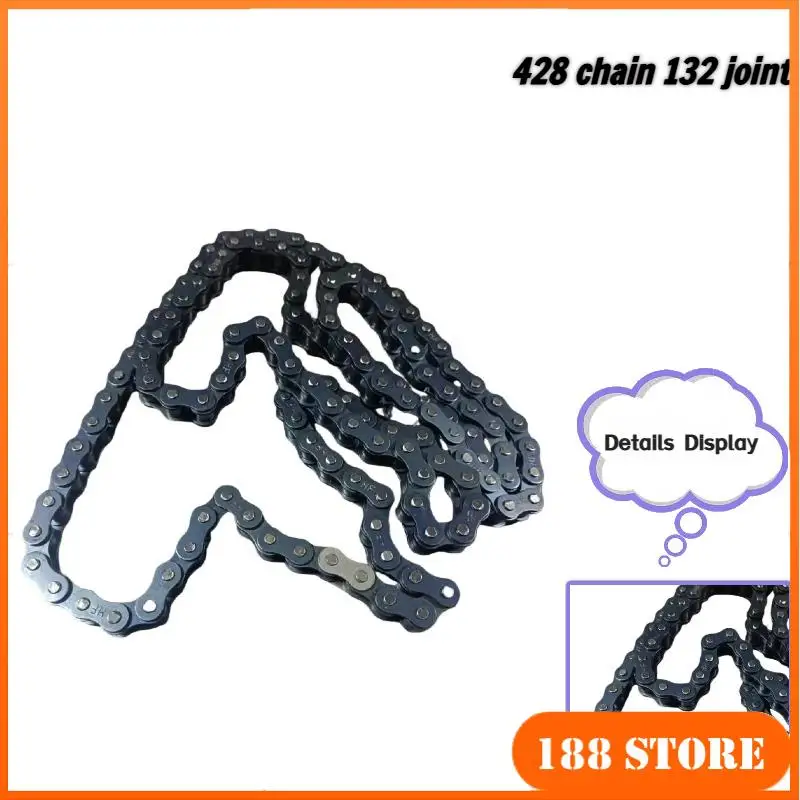 

132J428H 428 Chain + Advanced Metal Chain Buckle Accessories: Reliable for Motorcycle & Engine Chains