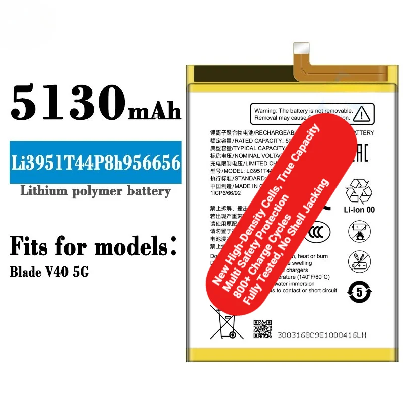 Li3951T44P8h956656 for ZTE Blade V40 5G Phone Battery 0 Cycle  High Capacity Battery Replacement Bateria Grade A Cell with Tools