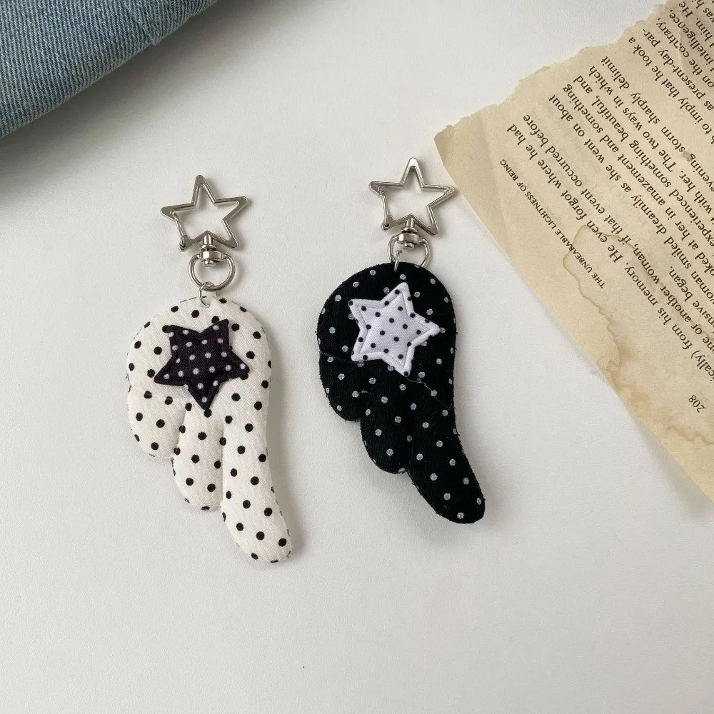 Korean Style Backpack Pendant Fabric Point Star Wings Design Bag Hanging Charm Lightweight Small Mobile Phone Decoration