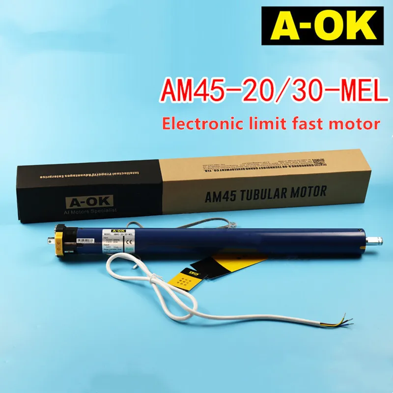 1pcs Smart Home A-OK AM45-20/30-MEL Electronic Limit Fast Motor AC 220-240V Lifting Curtain Motor can be Remotely Controlled
