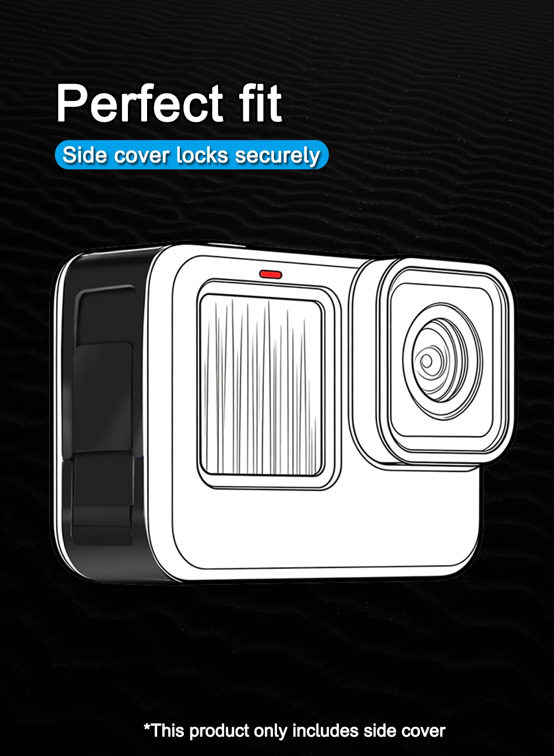 Neue Batterieabdeckung, abnehmbarer Ladeanschluss, Adaptertür für GoPro Hero 13 12 11, Schwarz, Mini 10, 9, Seitengehäuse, Action-Kameraschutz – Detail 13