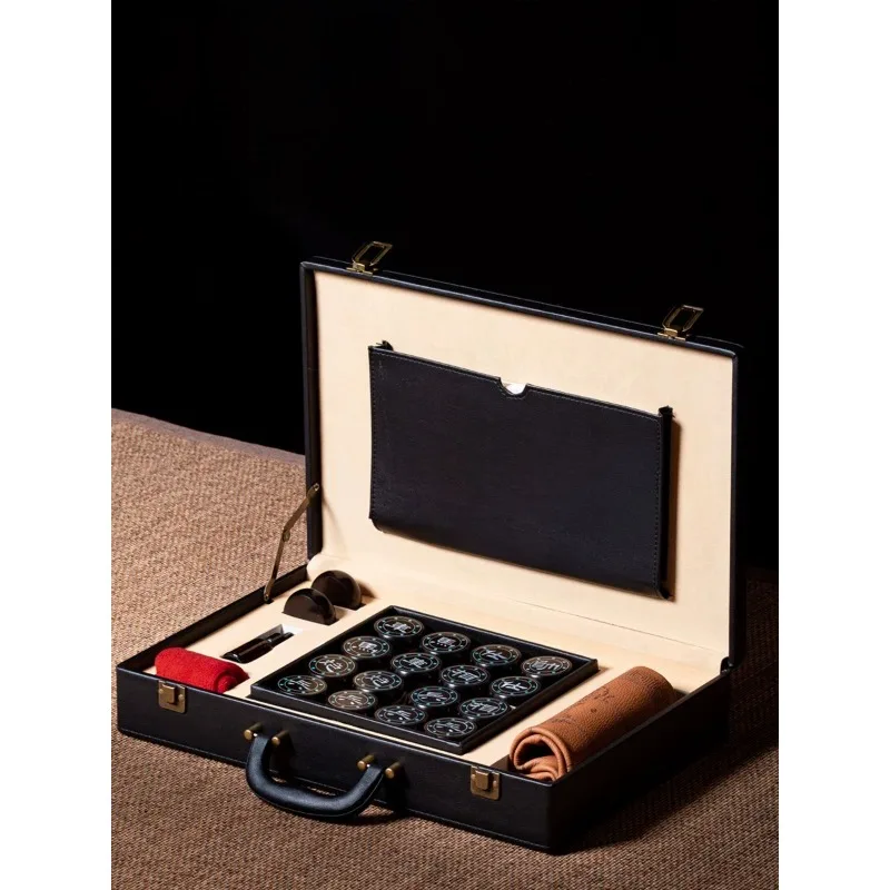 Chinese chess mahogany snail inlaid with solid wood high-end leaders and elders give gifts