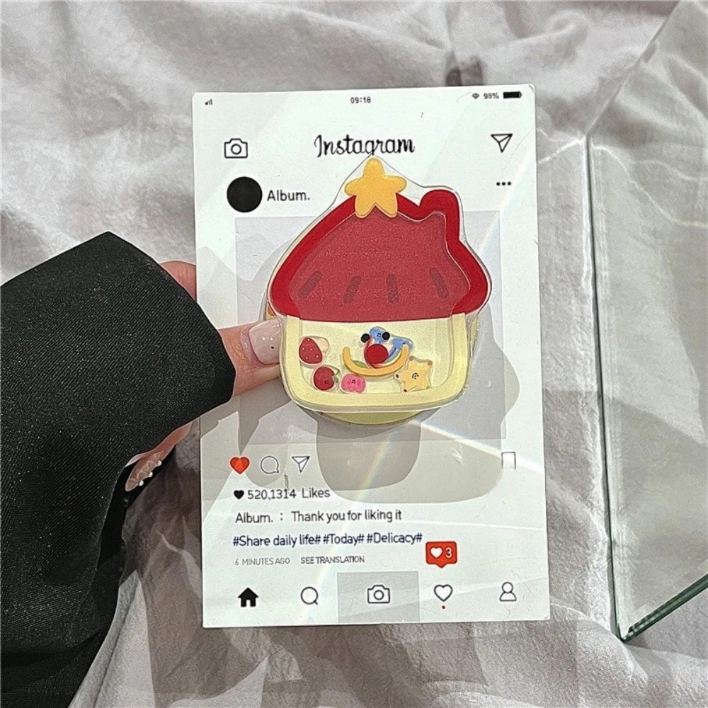 

Ins забавный мультяшный дом, зыбучие пески, встряхивание для Magsafe Griptok, держатель для телефона, подставка для кольца на палец, поддержка IPhone 15, кронштейн для девочек