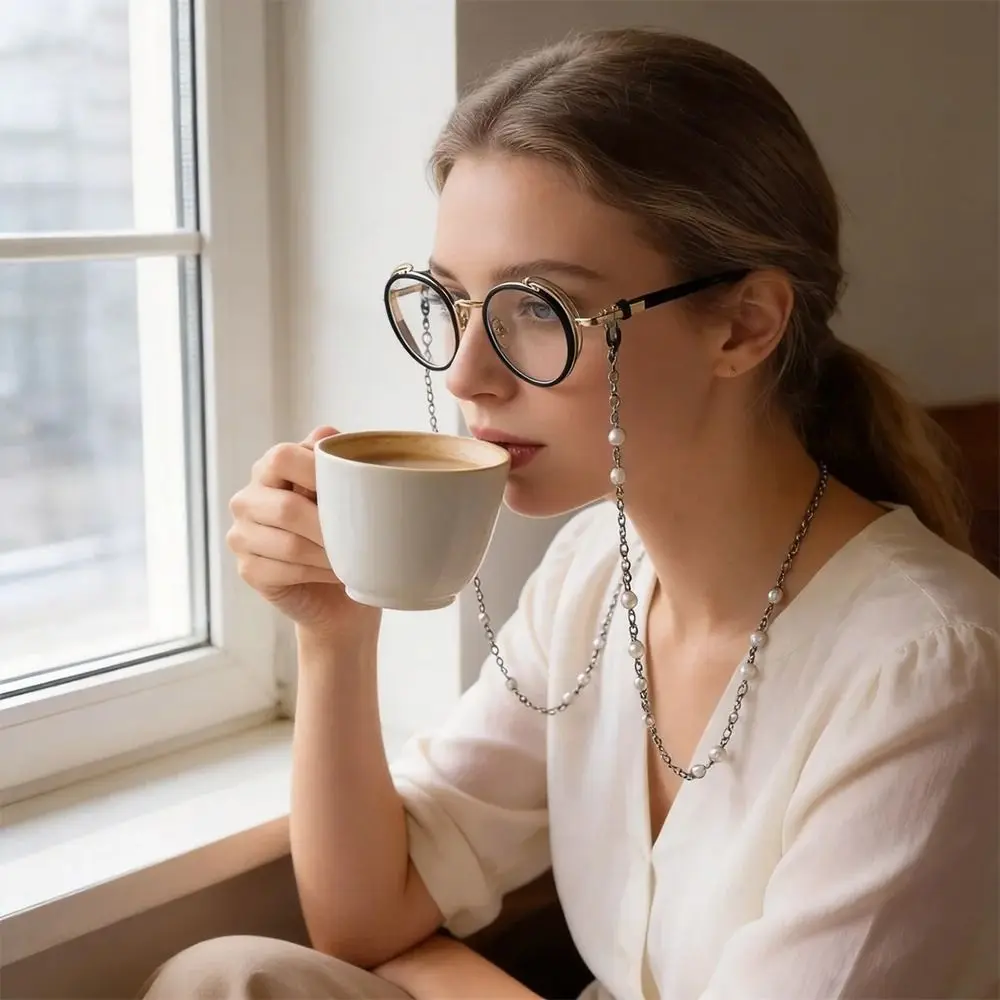 Fashion Pearl Sunglass Chain Adjustable Anti Drop Glasses Chain Hanging Cord Nonslip Glasses Straps Eye Accessories