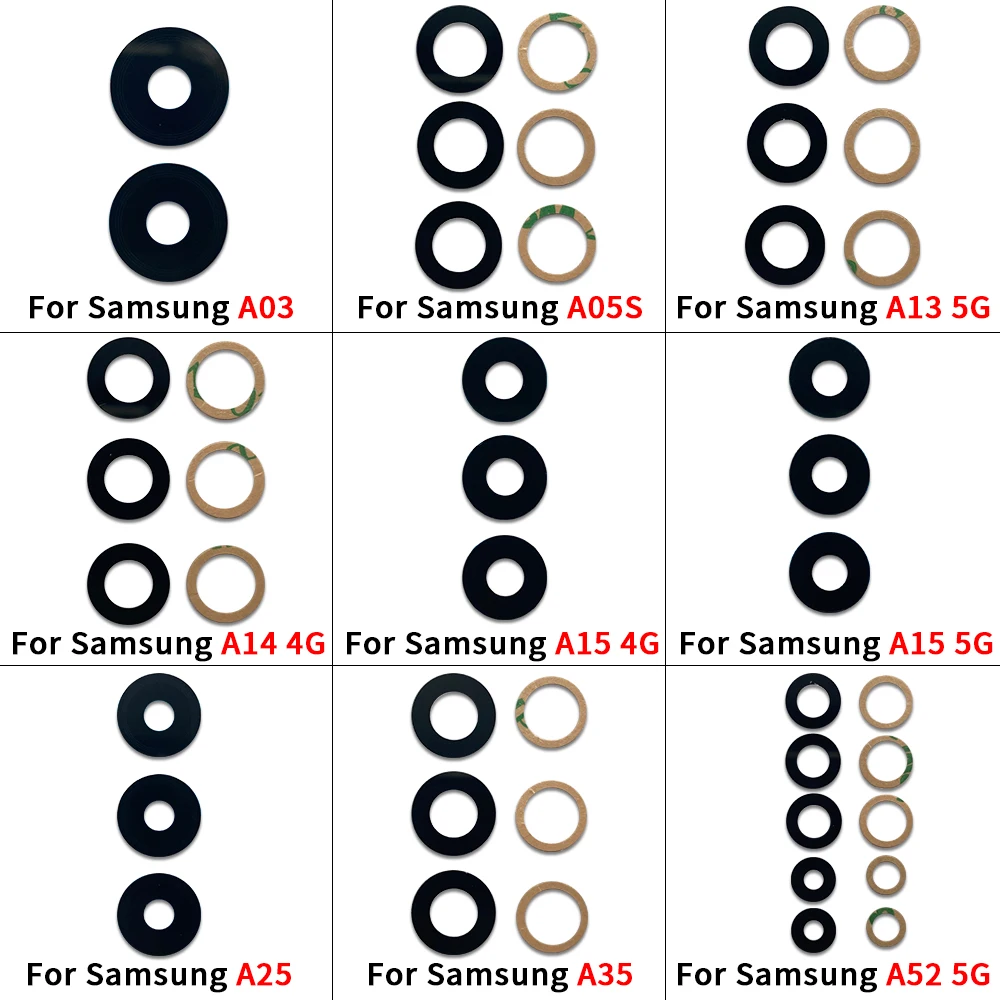 10Pcs, Back Camera Rear Camera Lens Glass With Sticker For Samsung A04 A04s A04e A14 A24 A34 A54 A05 A05s A15 A25 A35 A55 4G 5G