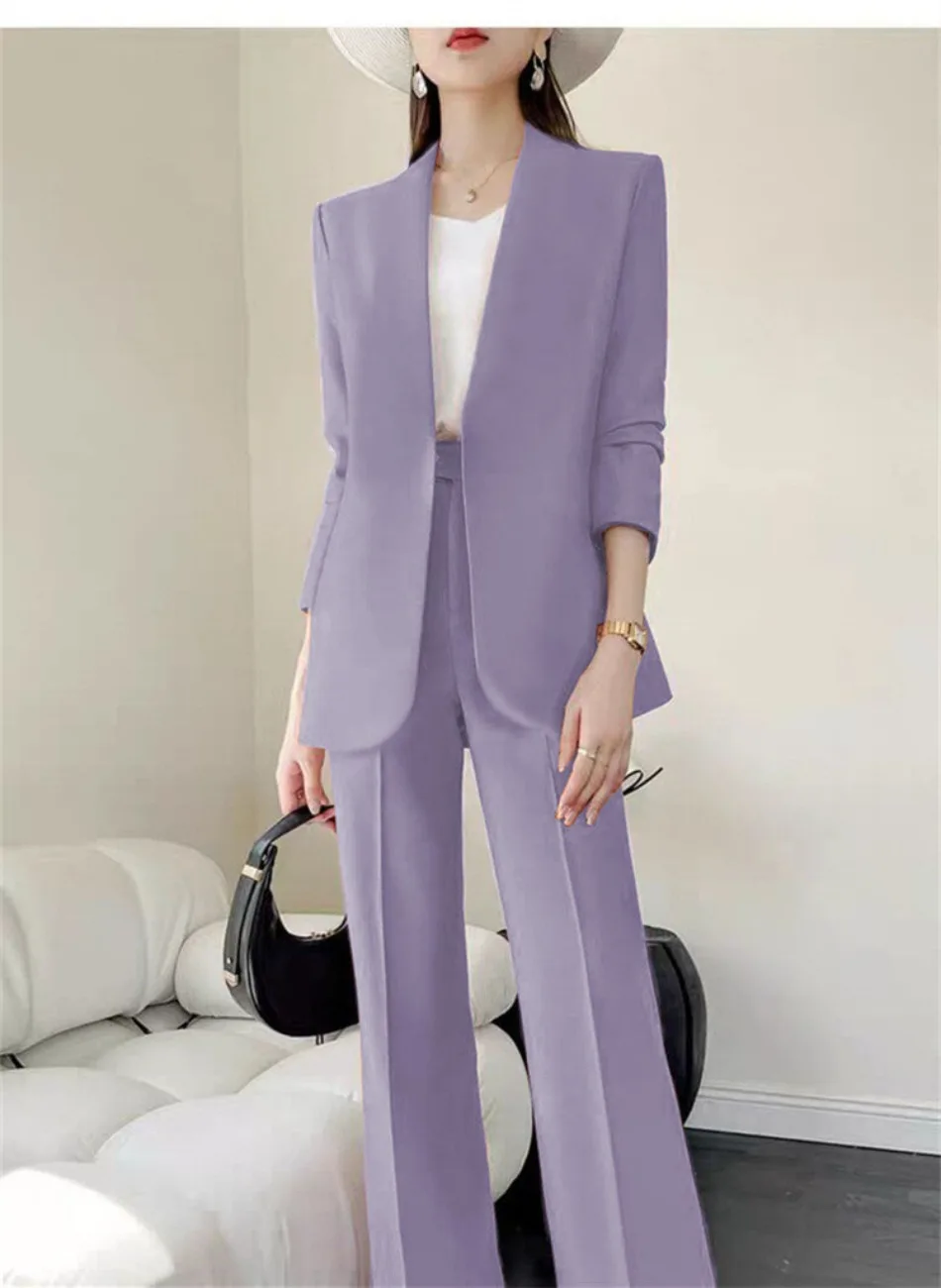 Mode 2-teilige Sets Damen Outfits Frühling Herbst Neu in Koreanische Hosen Sets Pendler Eleganter Anzug Mantel 2-teilige Sets Damen – Detail 19