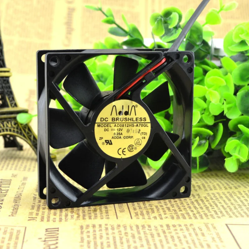 l 1PCS For ADDA AD0812HS-A70GL | 12V 0.25A | 8CM | Industrial Chassis Cooling Fan
