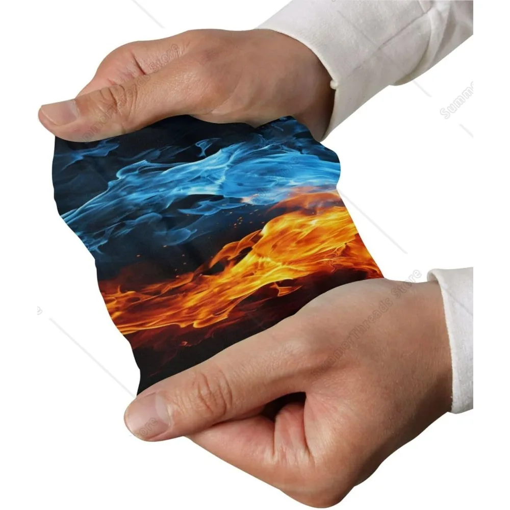 Orange and Blue Flames Arm Sleeves for Men Women, UV Sun Protection Arm Sleeves, Cooling Compression