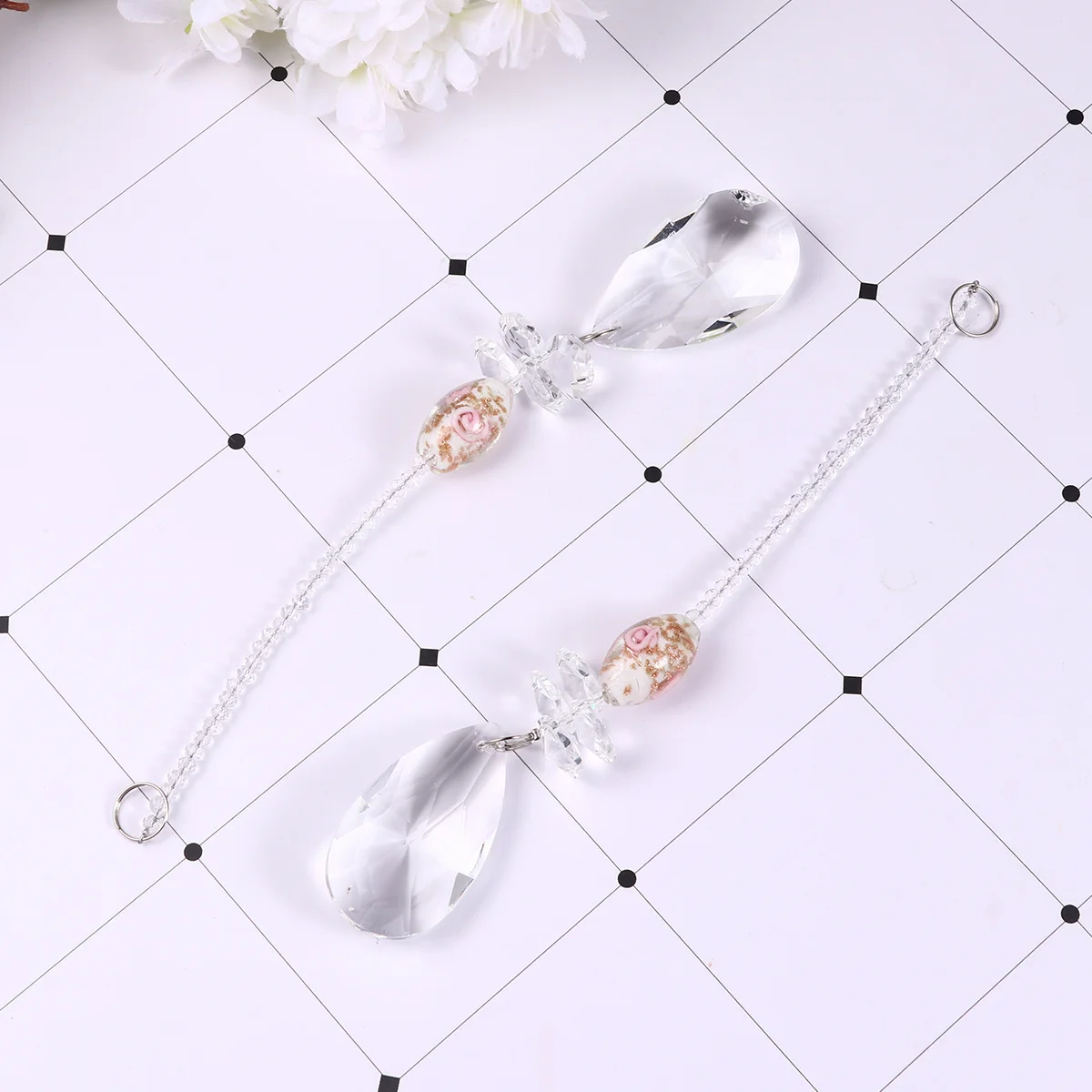 

2Pcs Crystal Lamp Hanging Decorations Premium Ball Prisms for Window Suncatcher Chandelier Curtain Pendant Rainbow