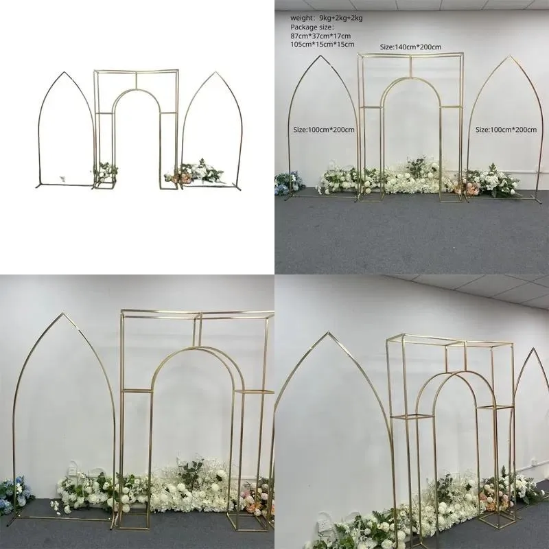 Metal Portable Spire Vaulted Stage Combination Screen Outdoor Welcome Props Background Rack Wedding Christmas New Year