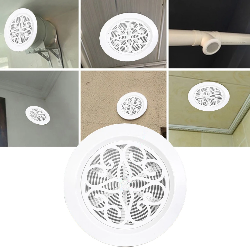 Duct Vents Round Louvered Vents 75mm/100mm/125mm/150mm/200mm Interior ABS Grille Ventilation Wall Vent Covers Adjustable