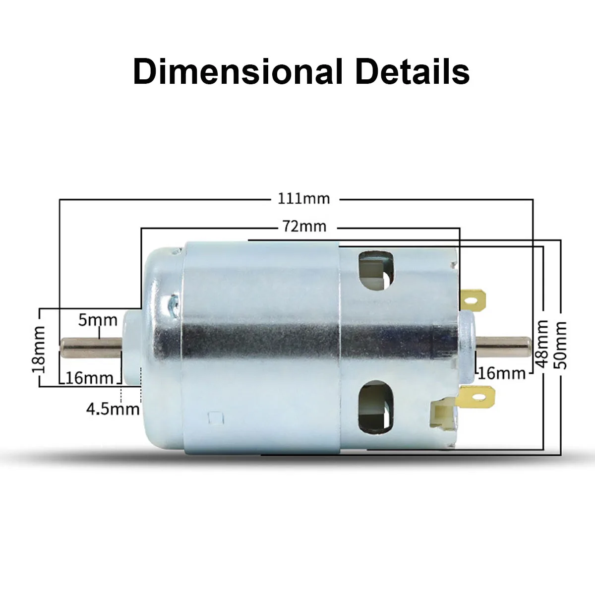 895 12V/24V DC Motor 10000RPM Dual Shaft Output Double Ball Bearing High Torque Motor for Electric Tool DIY Drill Micro Machine