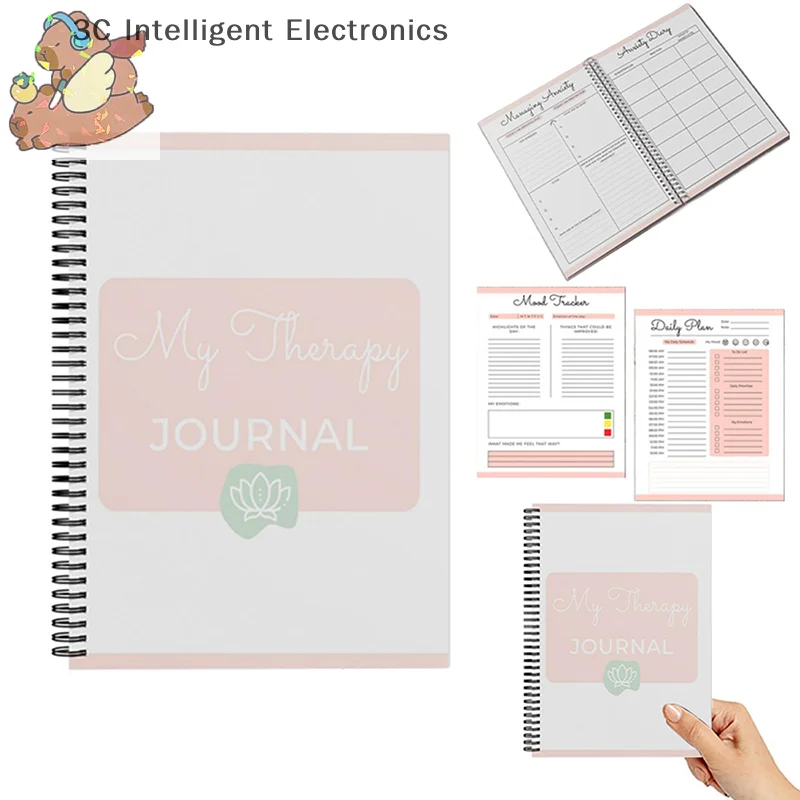 Mental Health Anxiety Planner Anxiety & Depression Therapy Worksheets Self Care Planner DBT Diary Mood Tracker Anxiety Journal