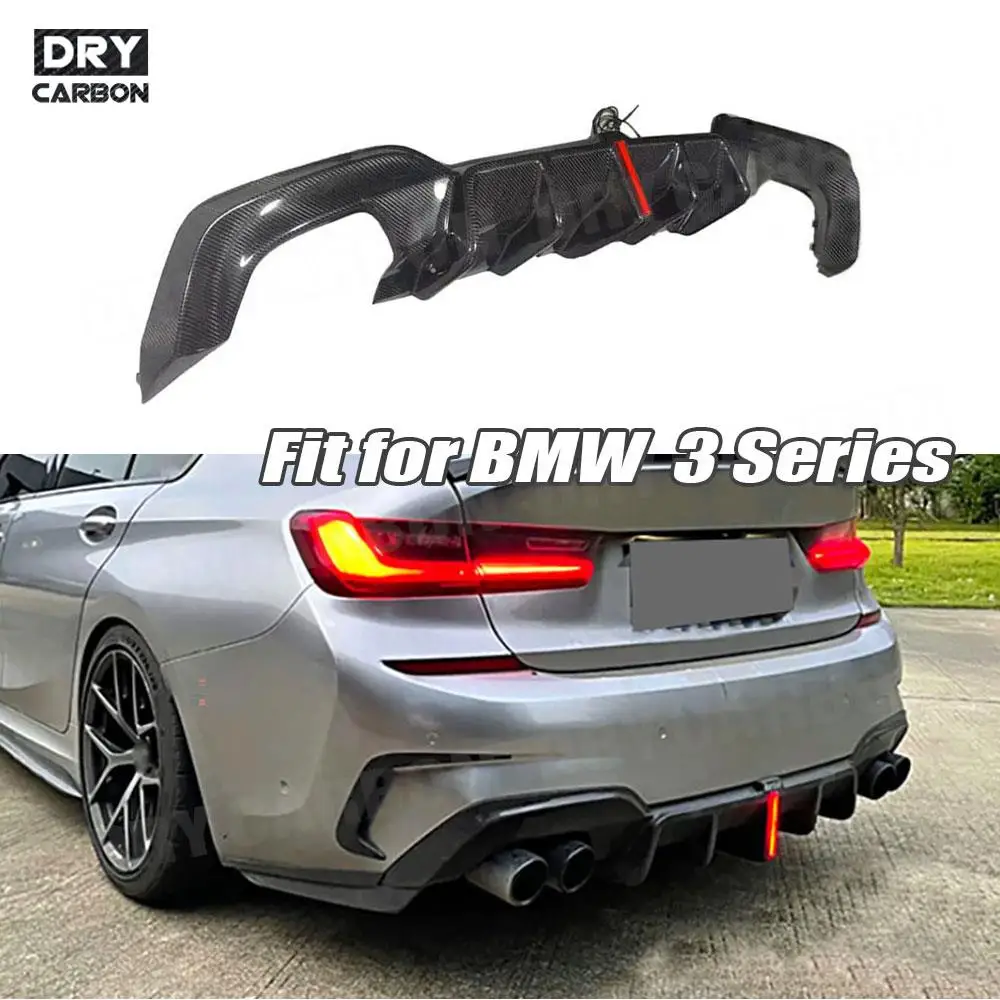 Carbon Fiber Car Rear Diffuser Bumper Lip Spoiler Splitters Bodykits for BMW 3 Series G20 G28 M Sport M340i 2020 2021 2022