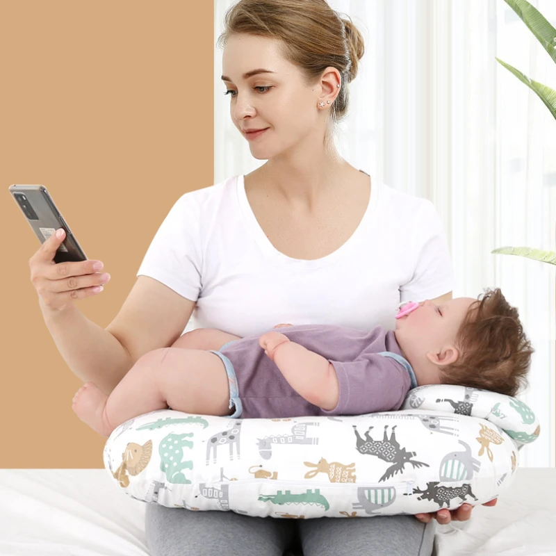 Versatile Baby Feeding Pillow Ergonomic Design Mom Nursing Pillow Anti-roll Newborn Pillow Soft Cotton Waist Cushion Pregnancy