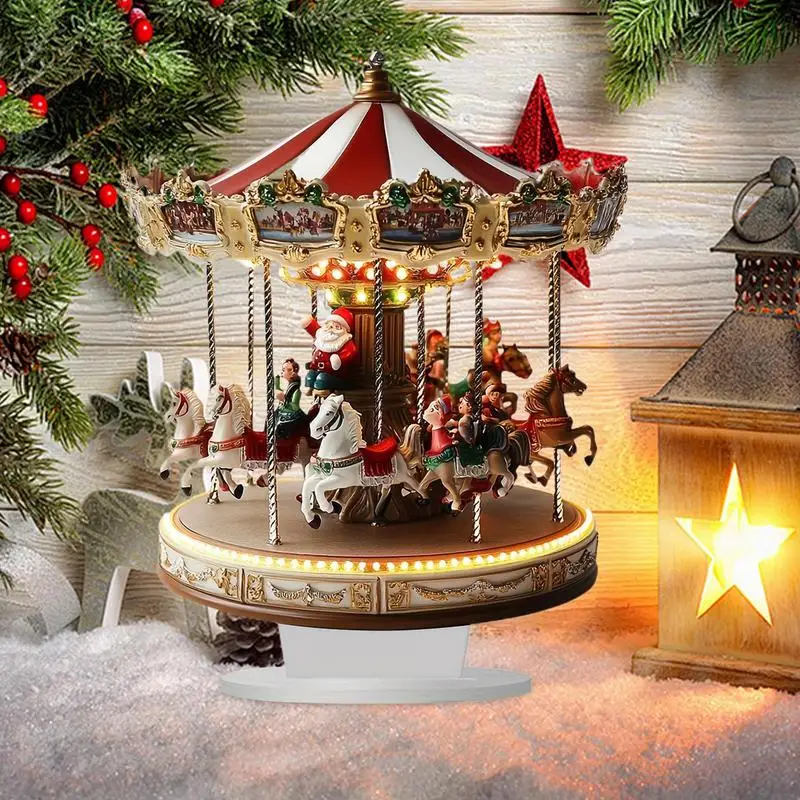 Christmas Merry Carousel 2D Christmas Scene festival Decor bedroom office desktop ornaments Home Decoration Christmas Gifts