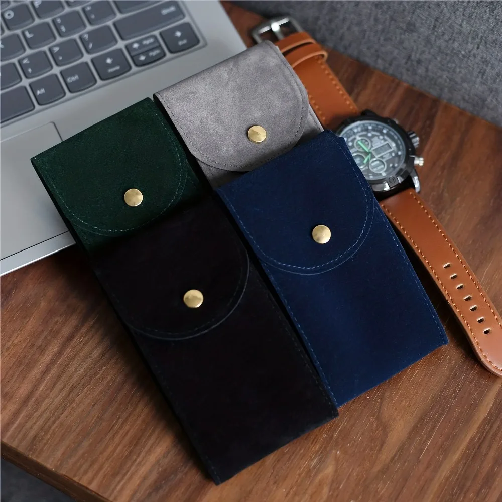 1PC Watch Travel Case for Men and Women Portable Velvet Watch Pouch Watch Storage Bag and Organizer
