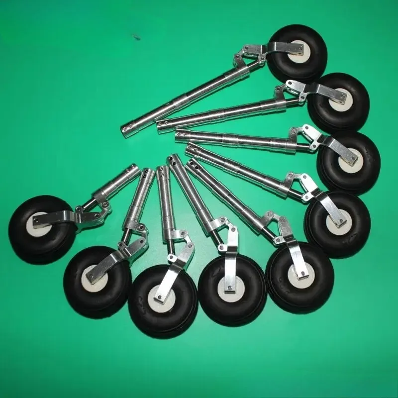 Tripod Absorber Landing Gear, Worm Drive Kneeling 120-210mm Model Aircraft with PU Wheel