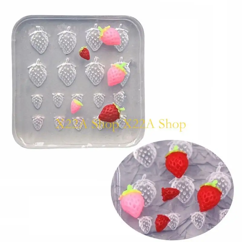 Unique Strawberry Ornament Silicone Gypsum Molds for Home Decoration Jewelry Tool