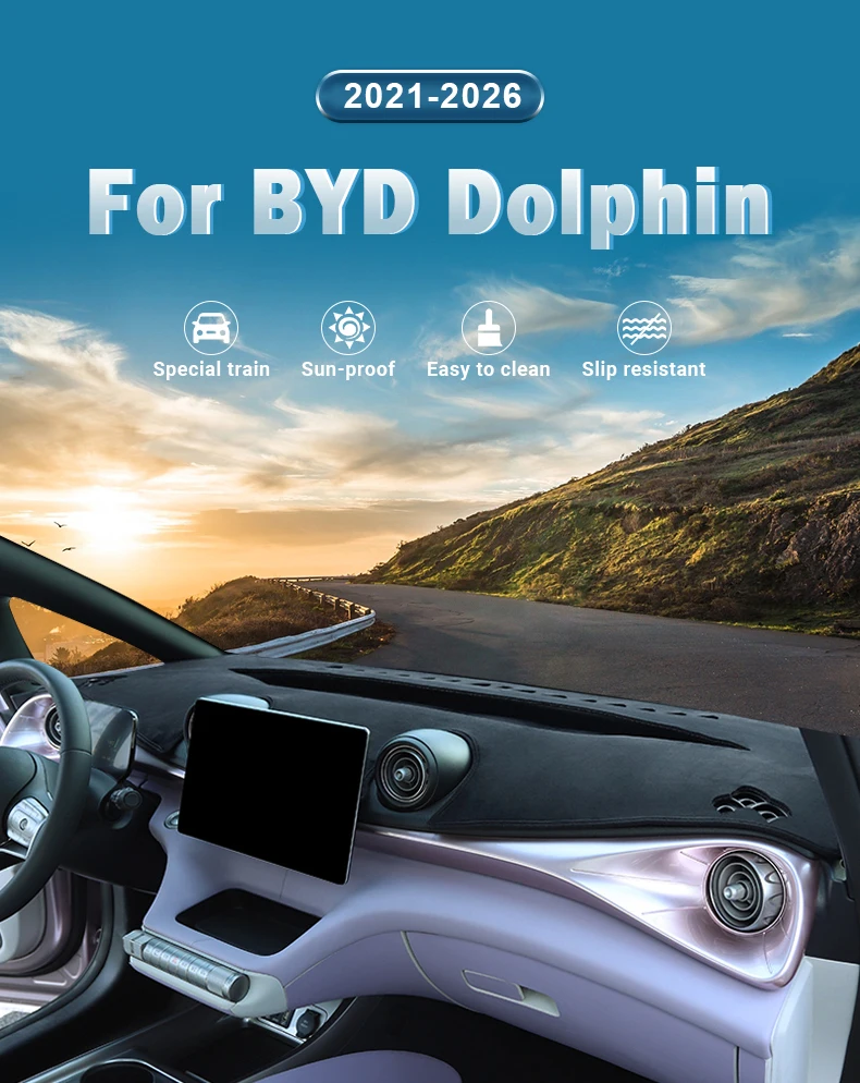 Für BYD Dolphin 2021 2022 2023 2024 2025 2026 Auto-Armaturenbrettmatte Sonnenschutz Wärmeisolierung Rutschfeste Abdeckung Zubehör – Detail 1