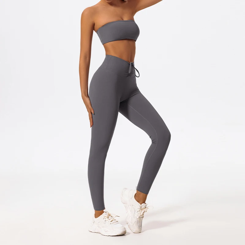 Hearuisavy 2-teiliges Gym-BH-Set für Damen, Yoga-Anzug, schnelltrocknendes Tube-Top, Sportbekleidung, Lauf- und Workout-Kleidung, Sport-Leggings-Sets für Damen – Detail 28