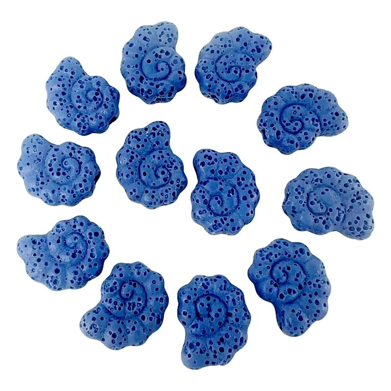13X16MM Natural Stone Colored Volcanic Lava Conch Shape Loose Interval Beads DIY Bracelet Necklace Jewelry Accessories Wholesale