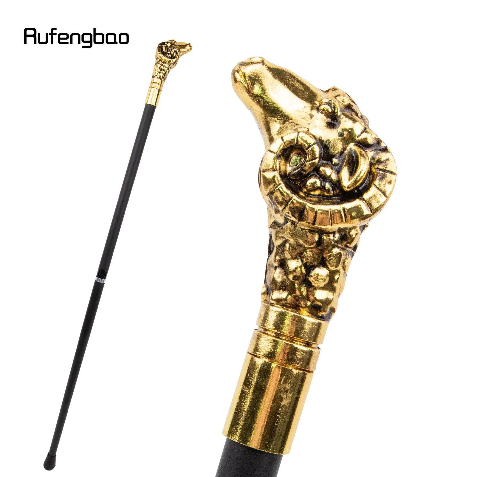 الذهبي الماعز الأغنام الفاخرة عصا للمشي حفلة موضة أنيقة عصا للمشي الزخرفية Cospaly قصب مقبض Crosier 90 سنتيمتر