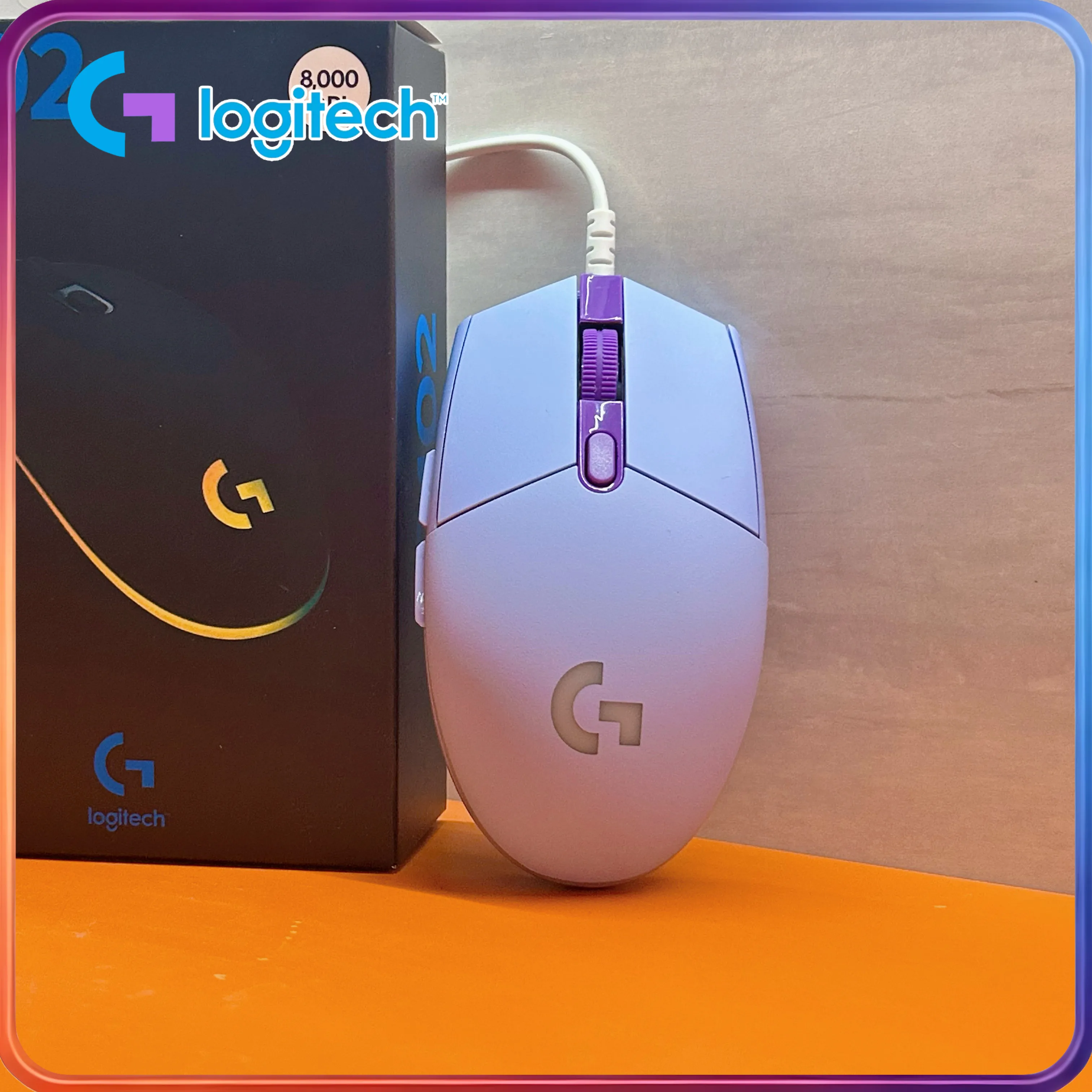 

Игровая мышь Logitech G102 RGB с подсветкой, 2-е поколение, эргономичная, легкая, 200-8000 DPI, для киберспорта