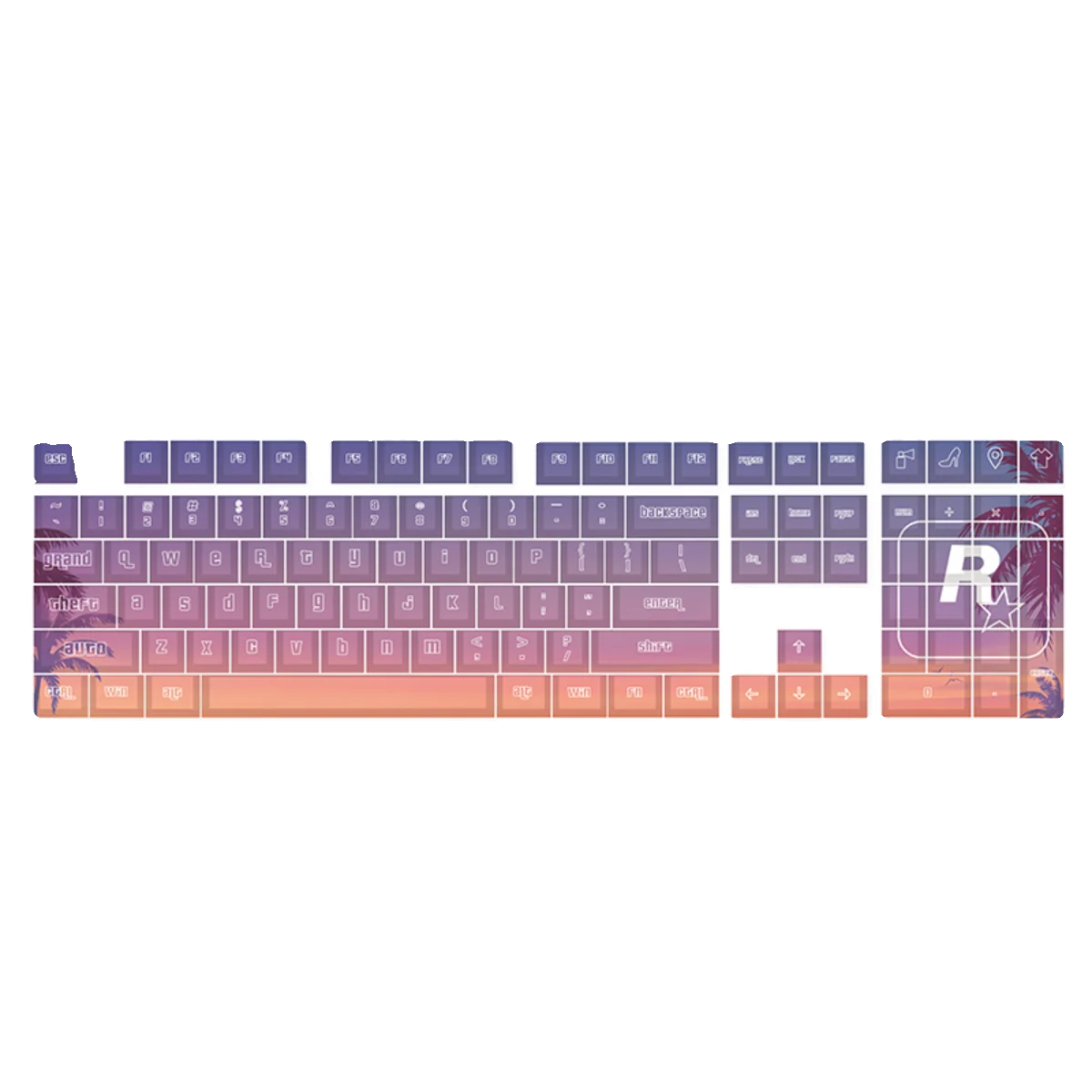 ECHOME RockStar Theme Keycap PBT Dye-sublimation Custom Personalized Keyboard Cap Cherry Profile KeyCap for Mechanical Keyboard