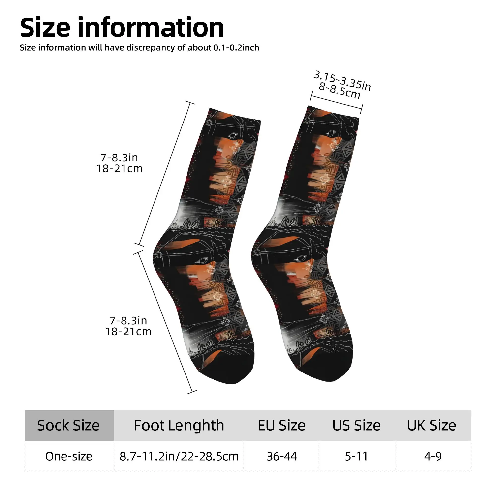 1pc Ethnic Patchwork Pattern Horse Printed Men's Socks  Novelty Hip Hop Harajuku Pattern Crew Sock Casual Gift