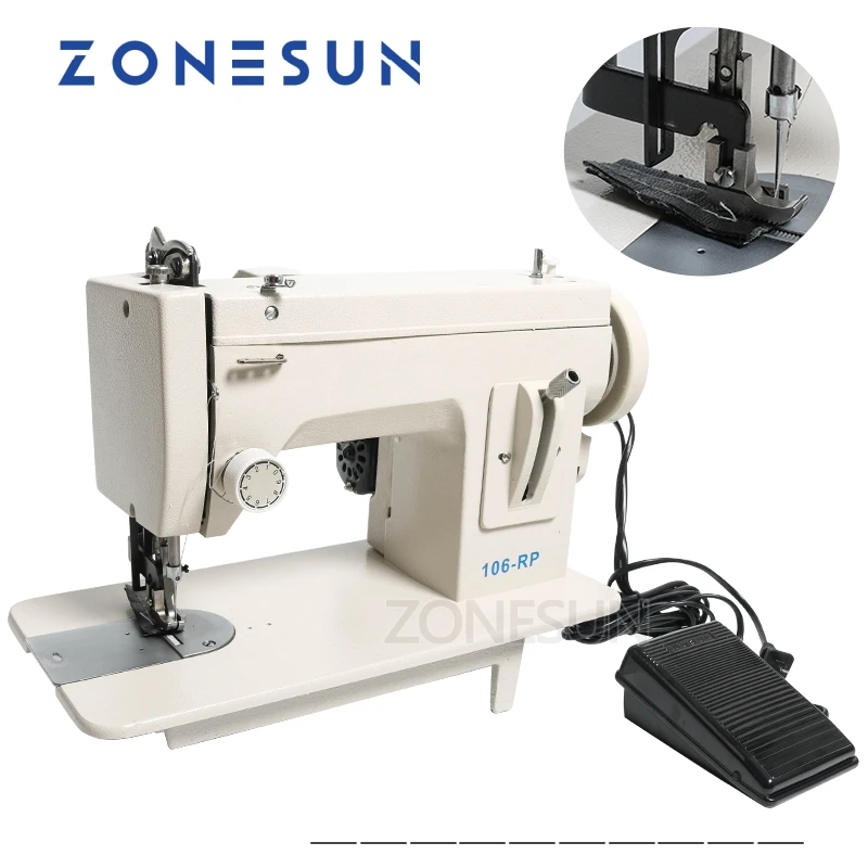 ZONESUN SEW LINE 106-RP Household Fur Leather Fell Clothes Thicken Sewing Machine Thick Fabric Material Sewing Machine