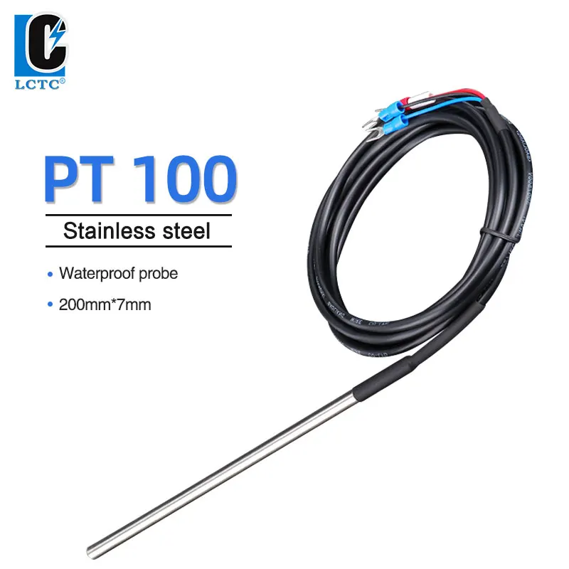 

LCTC PT100 Temperature Sensor Probe Platinum Thermal Resistance Waterproof Sensor Thermocouple For Temperature Controller