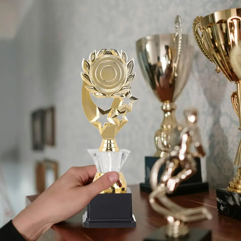 Plastic Award Trophy Star Golden Small Gold Statue Singing Dancing Competition School Rewarding Supply Reward Prize Cup