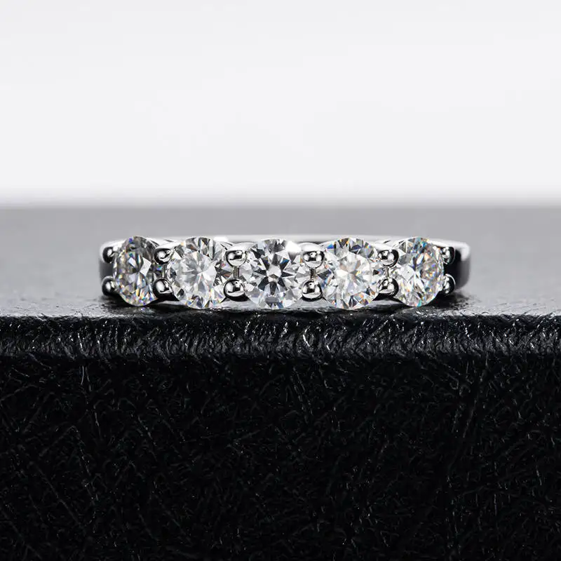GICA GEMA 4mm D Color VVS Moissanite Ring For Women Total 1.5CT S925 Sterling Silver Jewelry Pass Diamond Tester Wedding Bands