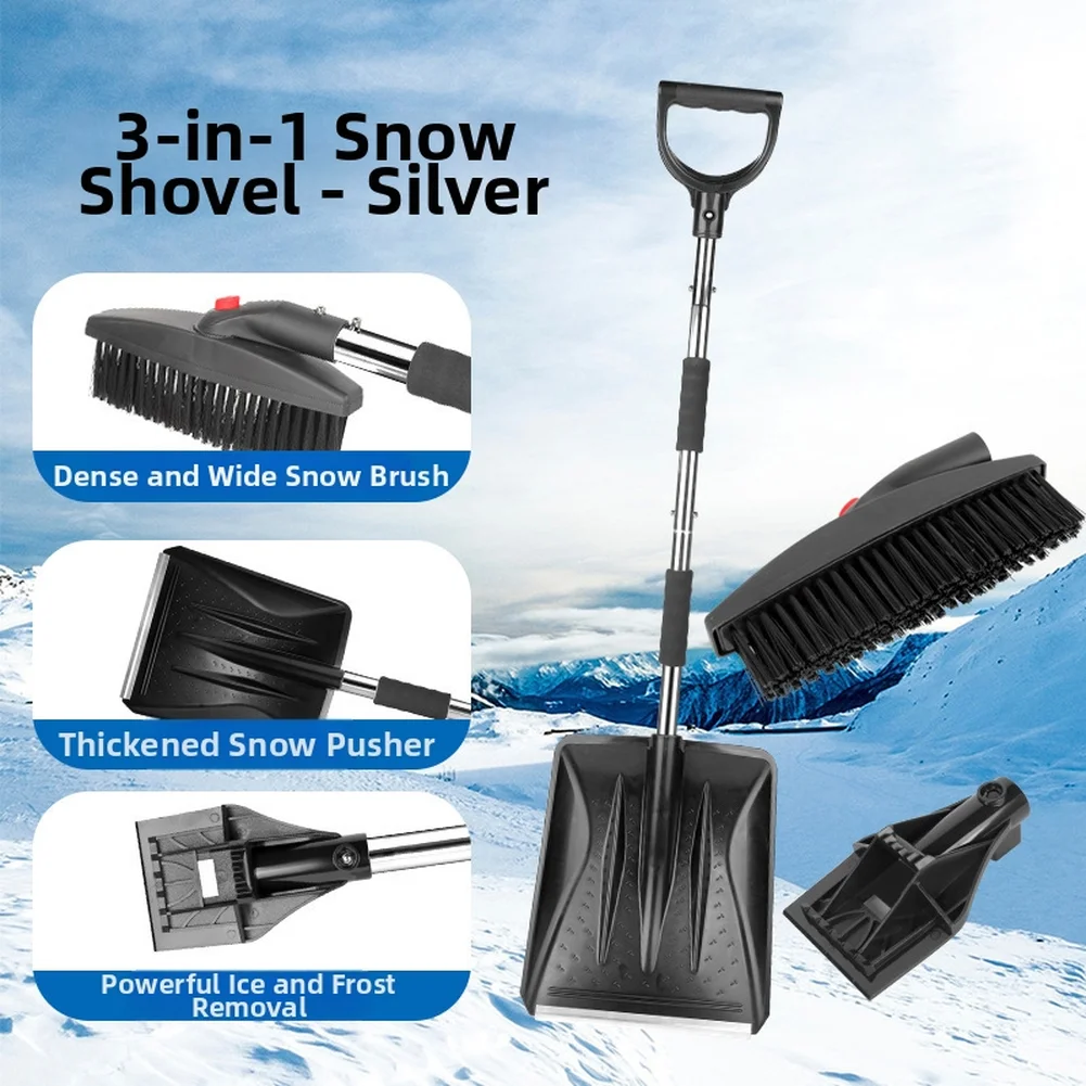 Stainless Steel Snow Shovel Folding Snow Shovel  Cleaning Shovel For Car Driveway Home Garden Snow Removal Shoveling Hand Tools