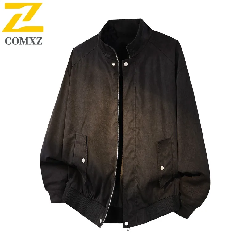 

COMXZ High Quality Jackets Trendy Solid Color Gorpcore Travel Camping Windbreaker Jacket 2025 Outdoor Hiking Coat Men'S Clothing