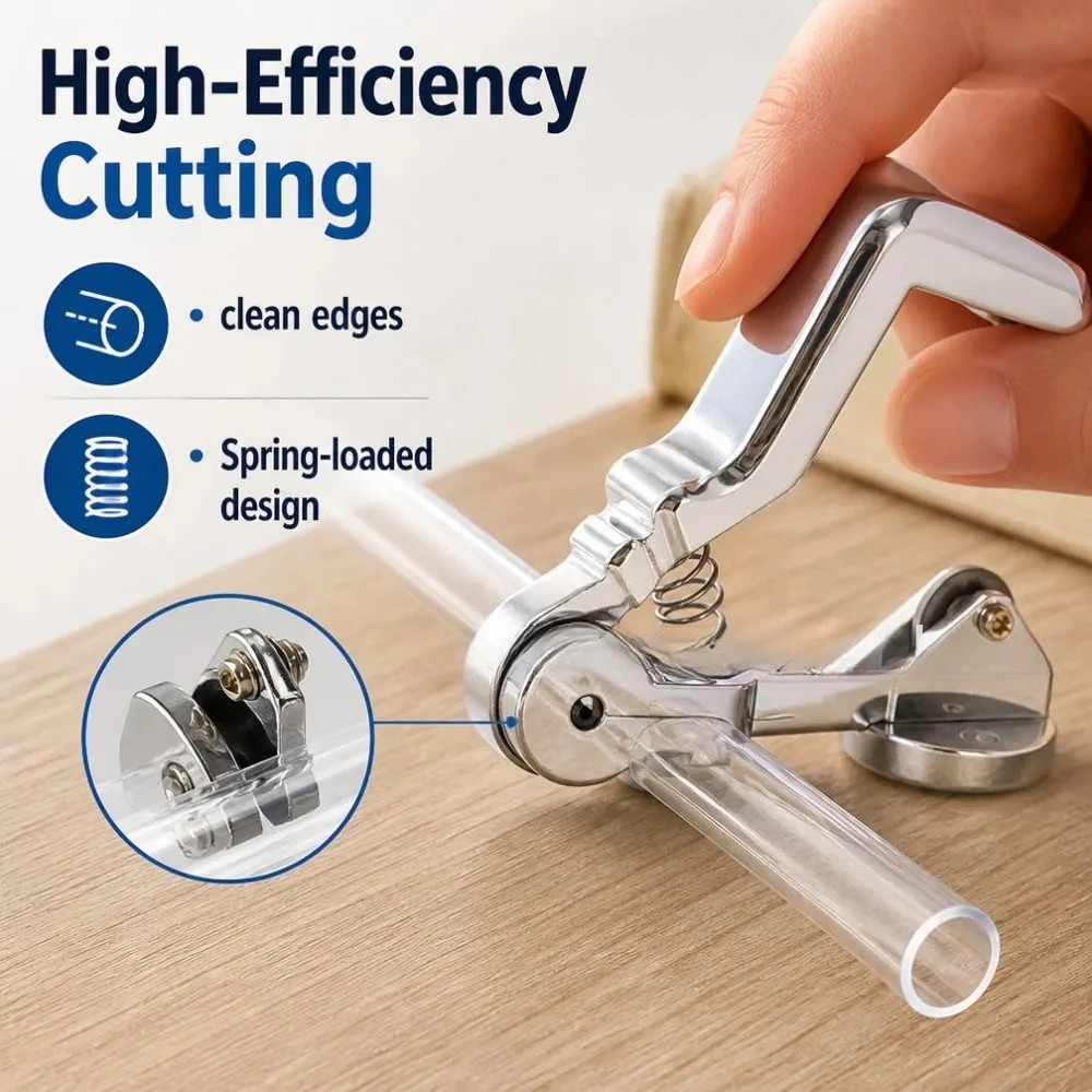 Handheld Glass Tube Cutter Tool Zinc Alloy Plated Durable Manual Cutter for Laboratory Glass Rods and Tubes Cutting
