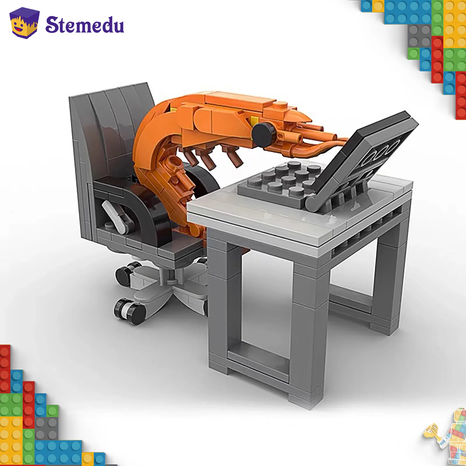 

MOC Working Shrimp Model Building Blocks Set Puzzle Assembled Toys Desktop Ornaments Crayfish MOC Bricks Adult/Kids Gifts