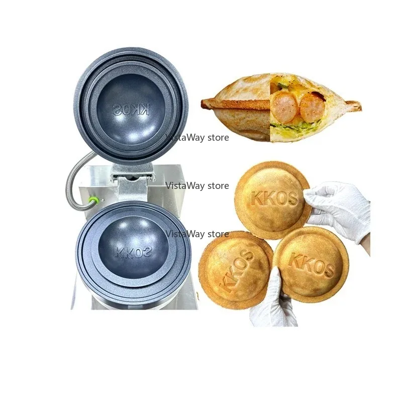 Burger Machine With Custom Stamp Logo Gelato Panini Sandwich Press Baking Machine Hamburger Bun Toaster Bread Maker With CE
