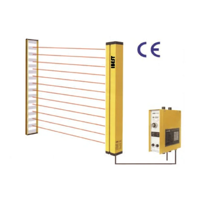 SNB 8M Through Beam Safety Light Curtain Curtains Barrier Sensor 24Vdc/AC110V/220V /Safety Controller NPN PNP Output (IBEST)