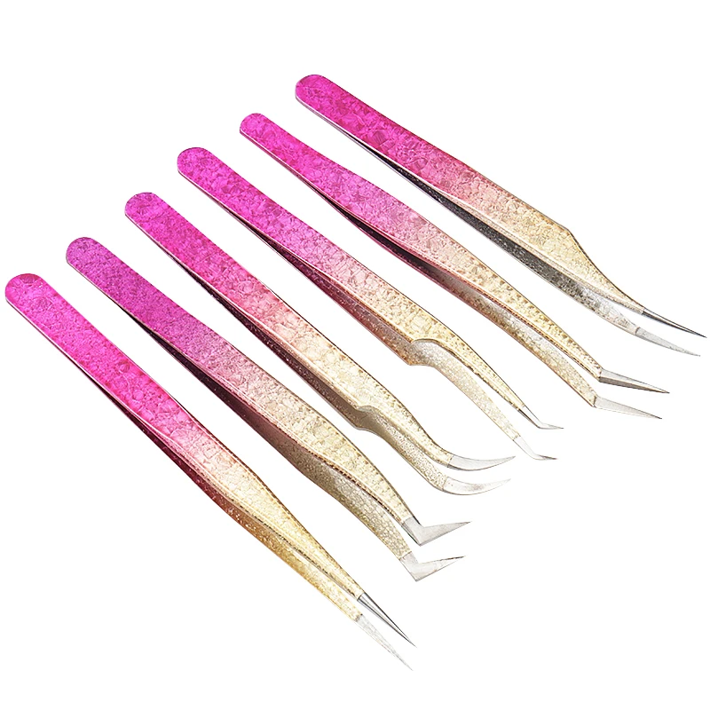 1 stücke Rose Rot Gold Falsche Wimpern Pinzette Eis Blume Anti-statische 3D Augenbraue Pfropfen Wimpern Verlängerung Liefert Make-Up werkzeuge