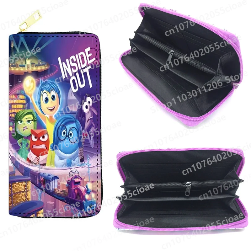 Disney Inside Out 2 Long Anime Zipper Purse, Kawaii Coin Purse, Big Capacity Storage Bag, Cute Gift Bags for Children