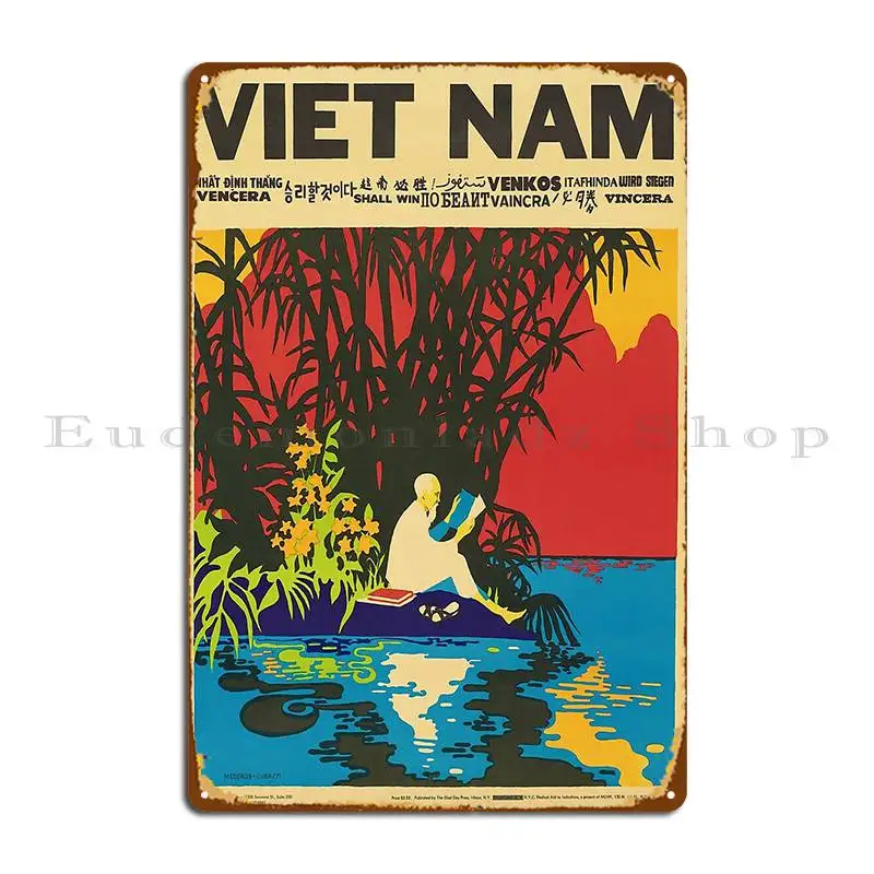 Vietnam Shall Win Ho Chi Minh War Struggle 1971 Poster Metal Plaque Cinema Kitchen Pub Plates Personalized Party Tin Sign Poster