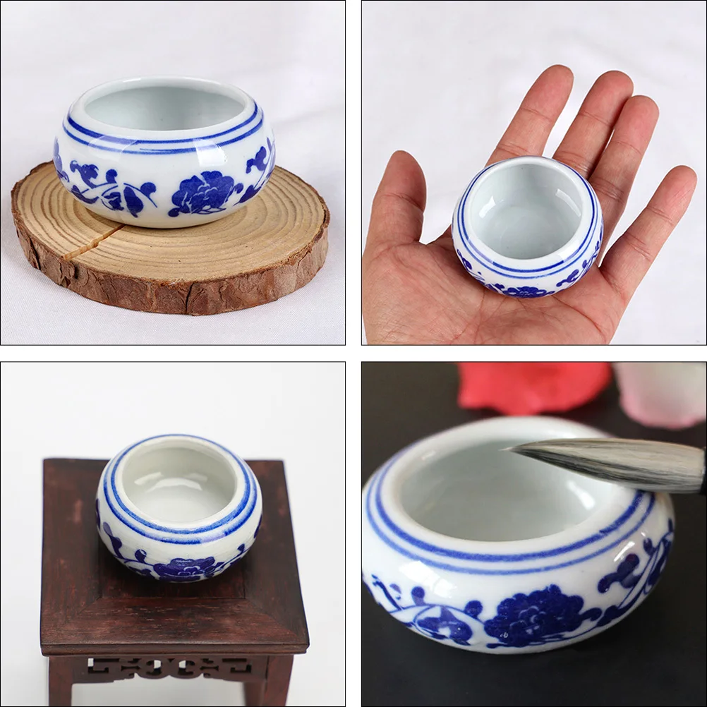 6Pcs Ink Tray Creative Design Safe Durable Office Study Room Decor Supplies Ceramic Ink Dish Calligraphy Brush Tray