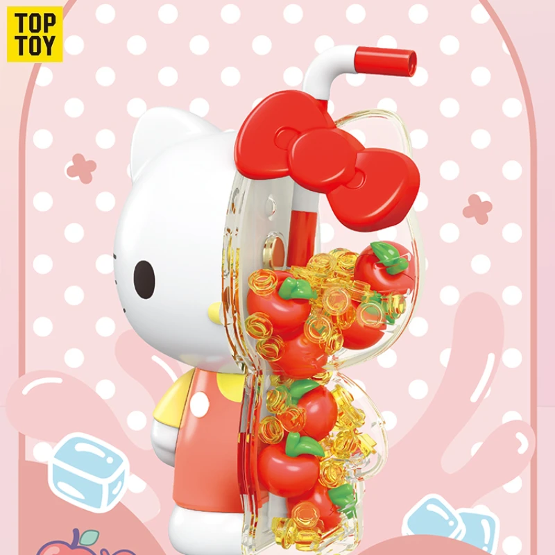 TOPTOY Sanrio big doll building blocks Hello Kitty Kuromi doll bubble soda educational toy desktop ornaments for girls gifts