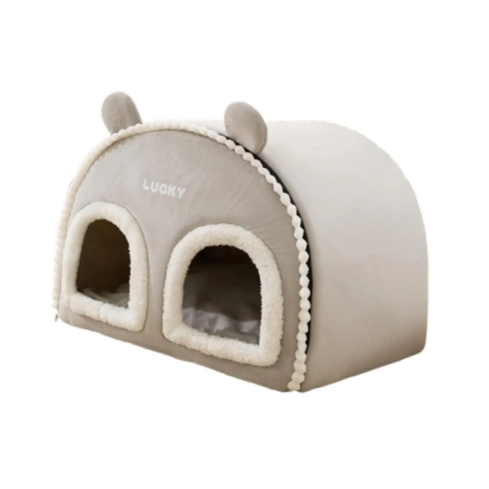 Indoor Enclosed Cat House, 20 X 15.7 X 15.7 Inch Warm Cave for Outdoor Travel, Comfortable Kitten Nest, Tent